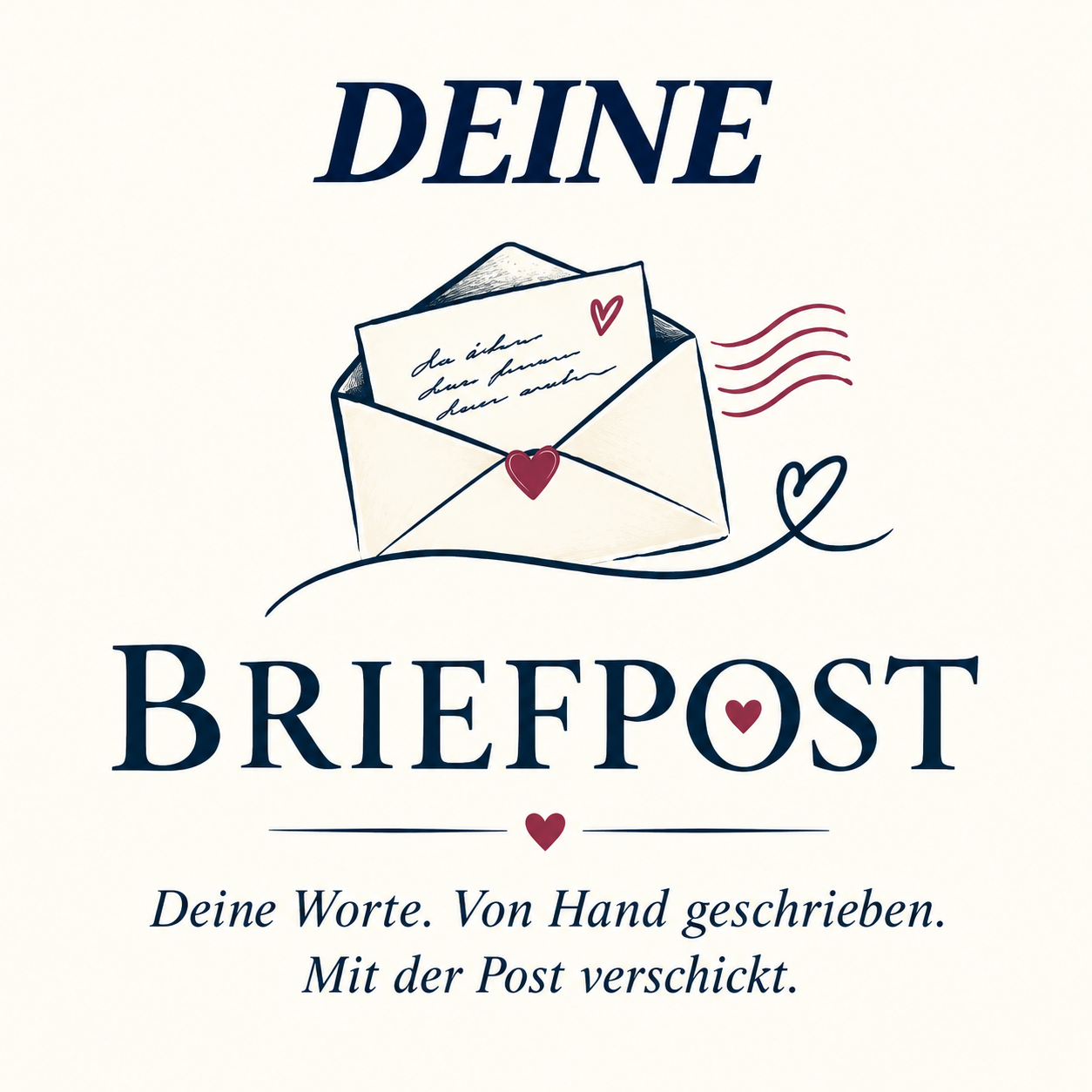 DEINE BRIEFPOST – Briefumschlag mit Herz